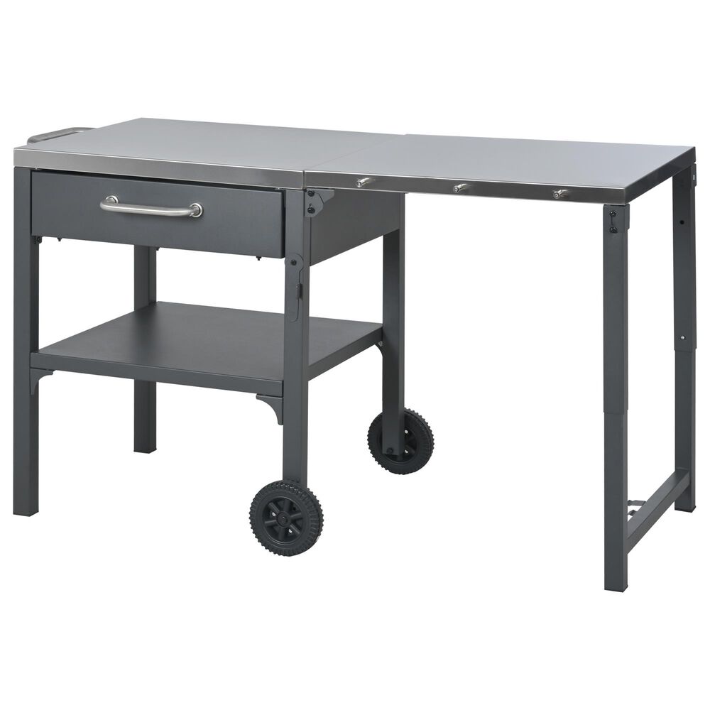 Hearth and Haven Outdoor Foldable Kitchen Cart with Side Table in Gray, , large