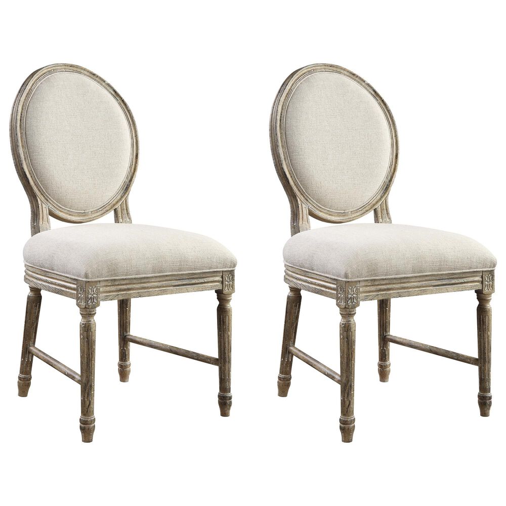 Emerald Home Furnishings Interlude Side Chair with Round Back in Sandstone Buff (Set of 2), , large