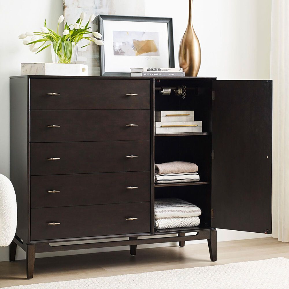 Riva Ridge Sutton 5-Drawer Door Chest in French Roast, , large