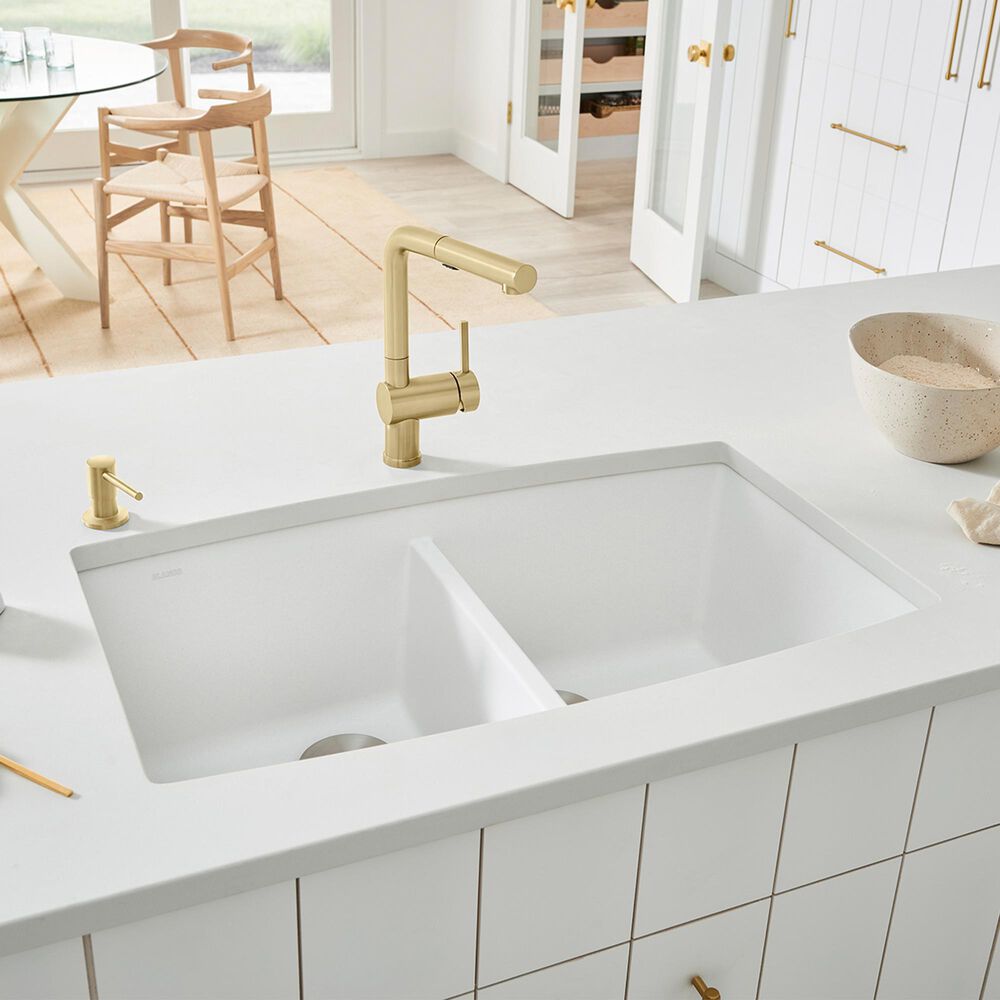 Blanco Performa 33&quot; Equal Double Bowl Kitchen Sink in White, , large