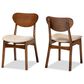 Baxton Studio Katya Side Chair with Sand Cushion in Walnut Brown (Set of 2), , large