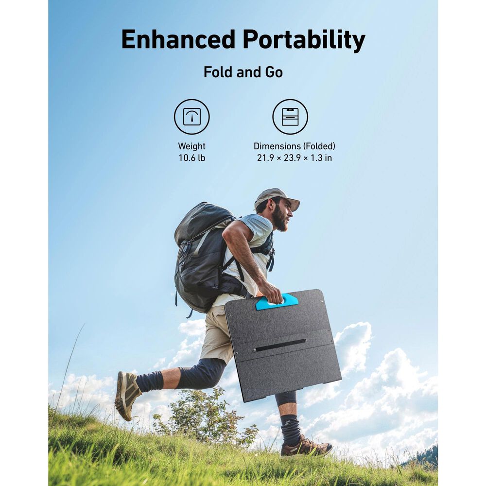 Anker Solix PS100 100W Portable Solar Panel in Black, , large