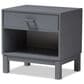 Baxton Studio Deirdre 1-Drawer Nightstand in Grey, , large