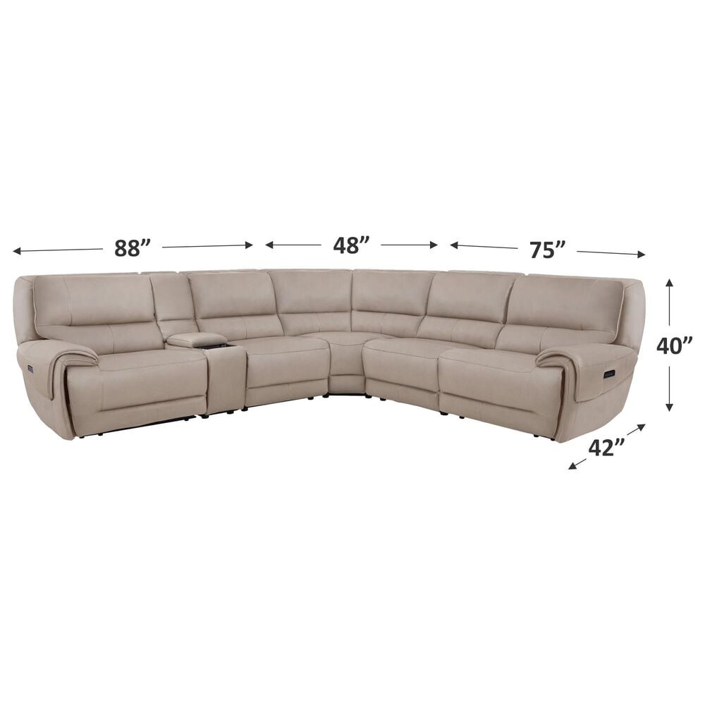 Oxford Furniture 6-Piece Leather Power Recliner Sectional , , large