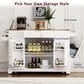 HOMLUX 49" Kitchen Island with Trash Can Storage Cabinet in White, , large