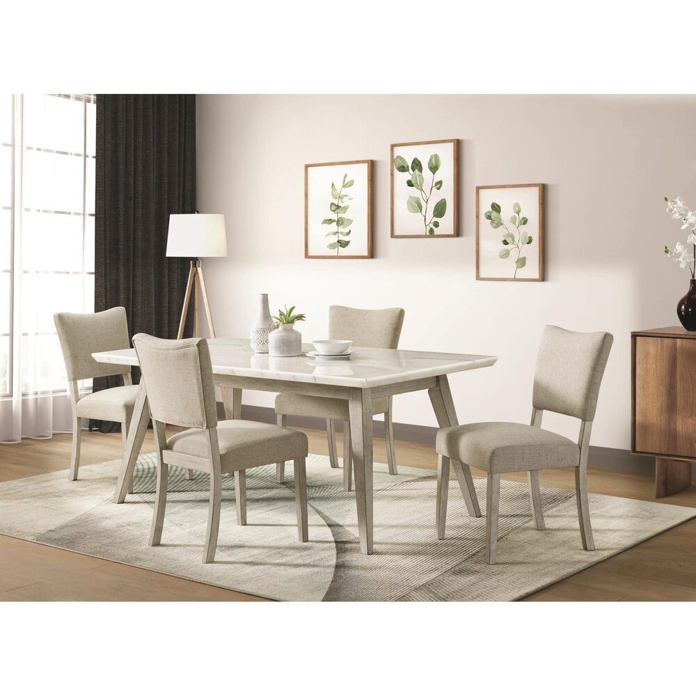 Mayberry Hill Bette Dining Table and 6 Chairs in White, , large