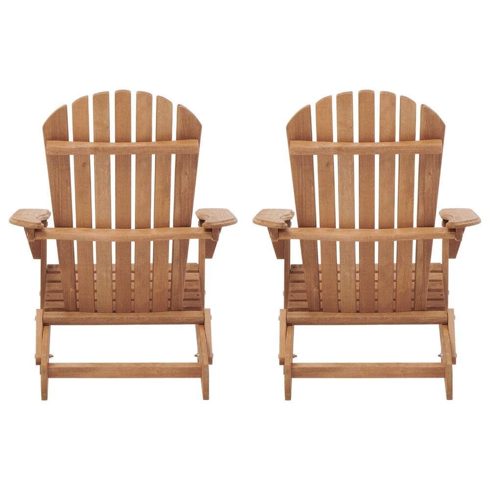 Hearth and Haven Outdoor Folding Adirondack Chair in Light Brown (Set of 2), , large