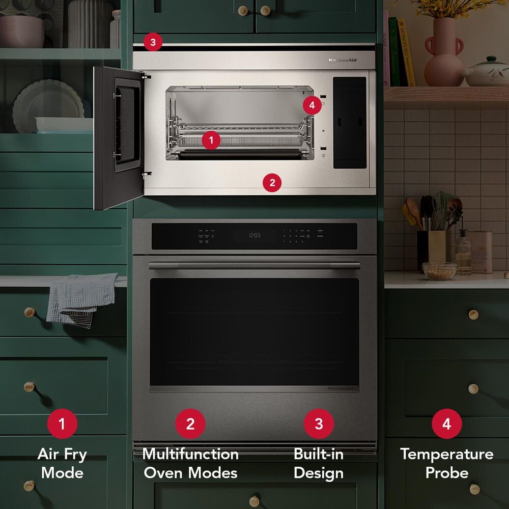 KitchenAid 1.1 Cu. Ft. Built-In More-in-One Convection Microwave Oven in PrintShield Stainless Steel, , large