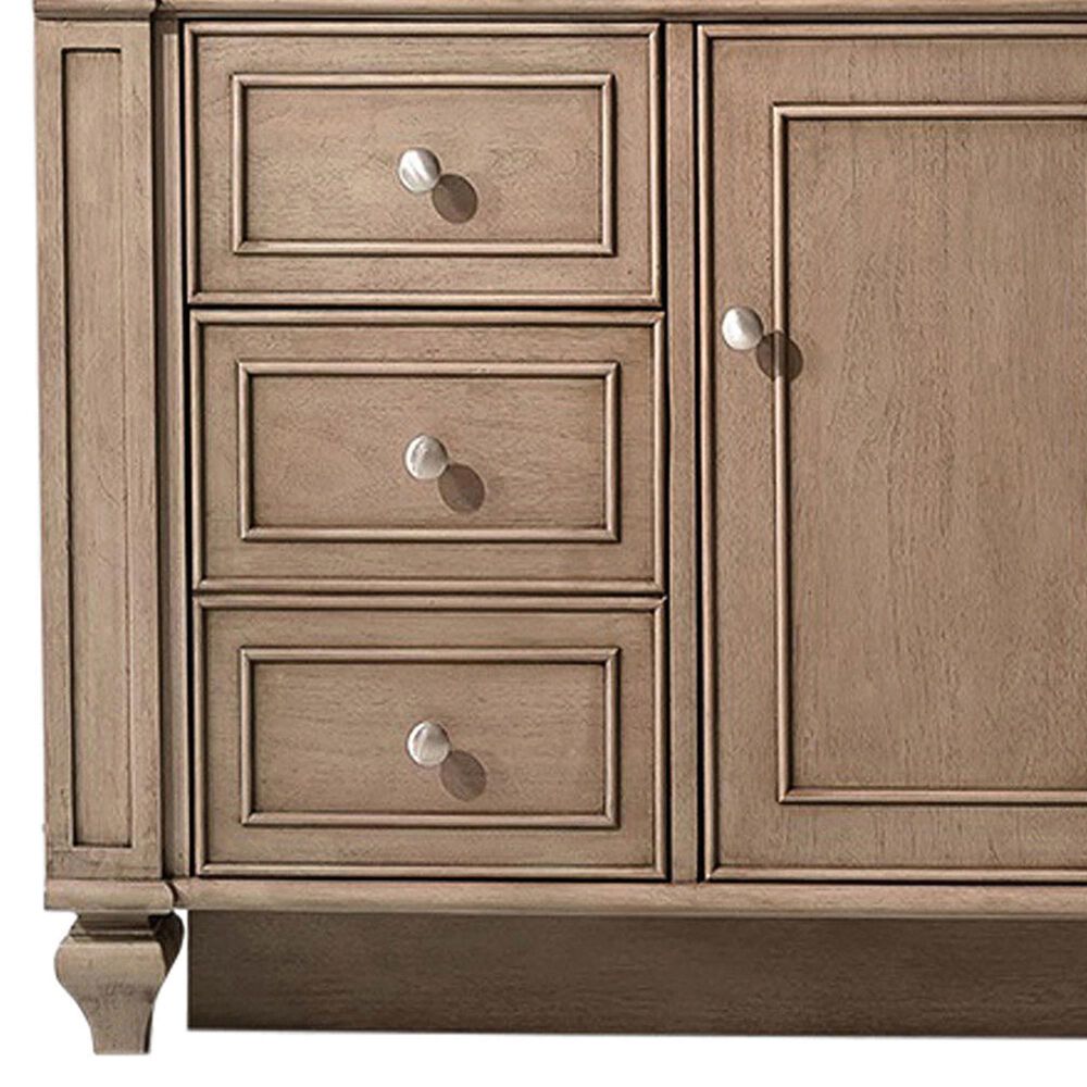 James Martin Vanities Bristol 48" Single Bathroom Vanity in Whitewashed Walnut with 3 cm Parisien Bleu Quartz Top and Rectangular Sink, , large