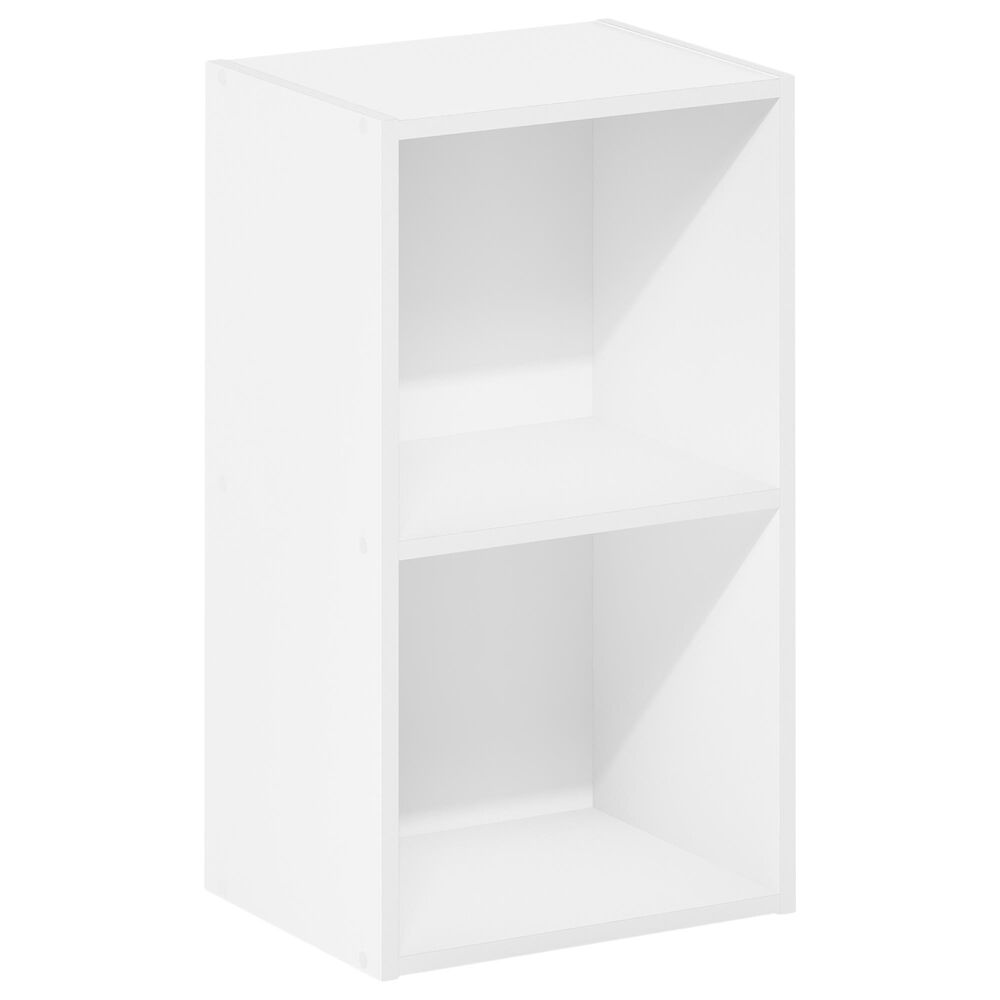 HOMLUX 2-Tier Open Shelf Bookcase in White, , large