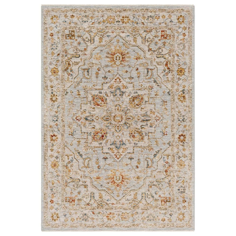 Surya Reina Light Gray, Cream, Denim, Mustard, Rust, Olive and Light Brown 7"10" x 10"2" Area Rug, , large