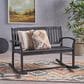 Hearth and Haven Baxter Outdoor Rocking Loveseat in Dark Grey, , large