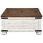 Ashley Wystfield Lift Top Cocktail Table in Vintage White and Warm Brown, , large