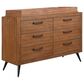 Evolur Stilnovo 6-Drawer Dresser with Changer Top in Sugar Cane, , large