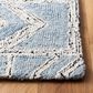 Safavieh Micro-Loop MLP173M 8" x 10" Light Blue and Ivory Area Rug, , large
