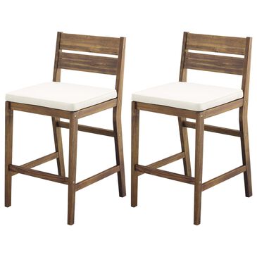 Walker Edison Patio Barstool in Dark Brown (Set of 2), , large
