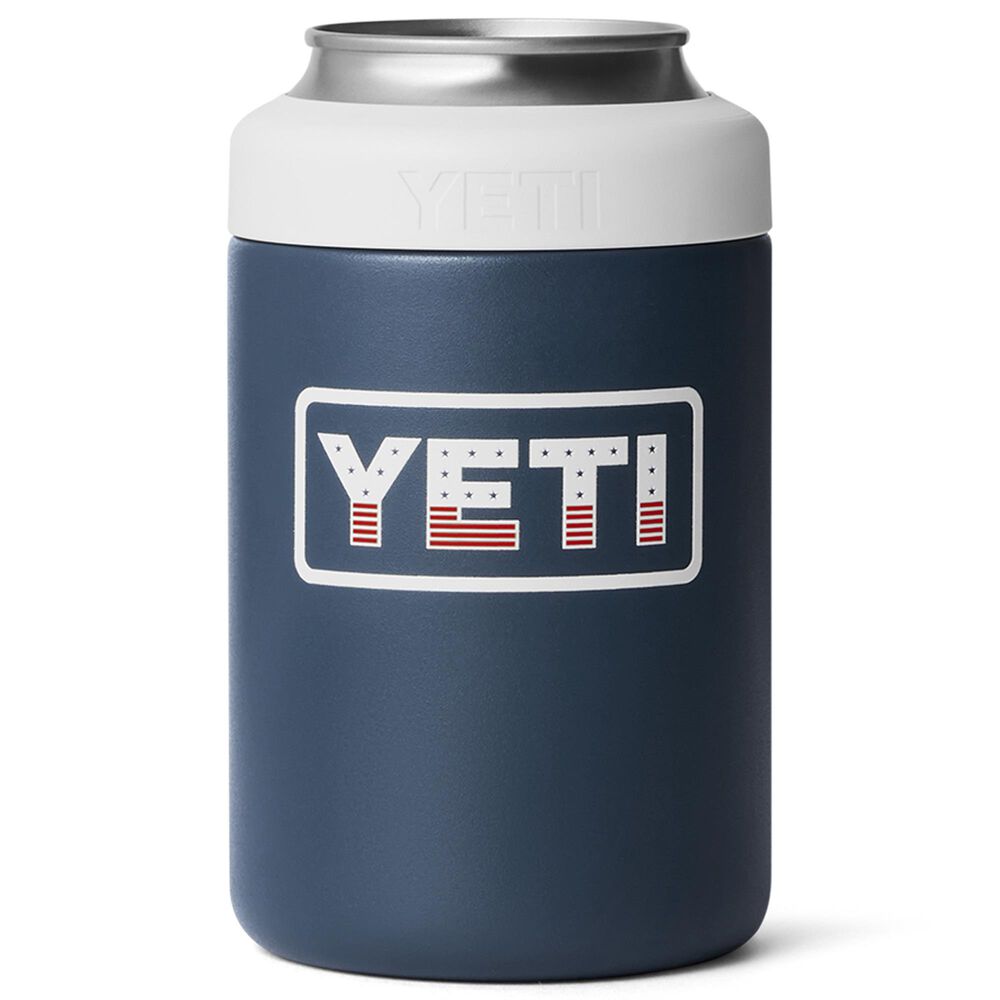 YETI Rambler 12 Oz Colster Can Cooler in Navy, White and Badge, , large