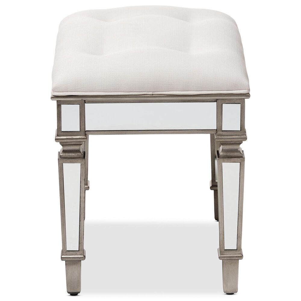 Baxton Studio Marielle Ottoman in Off-White, , large