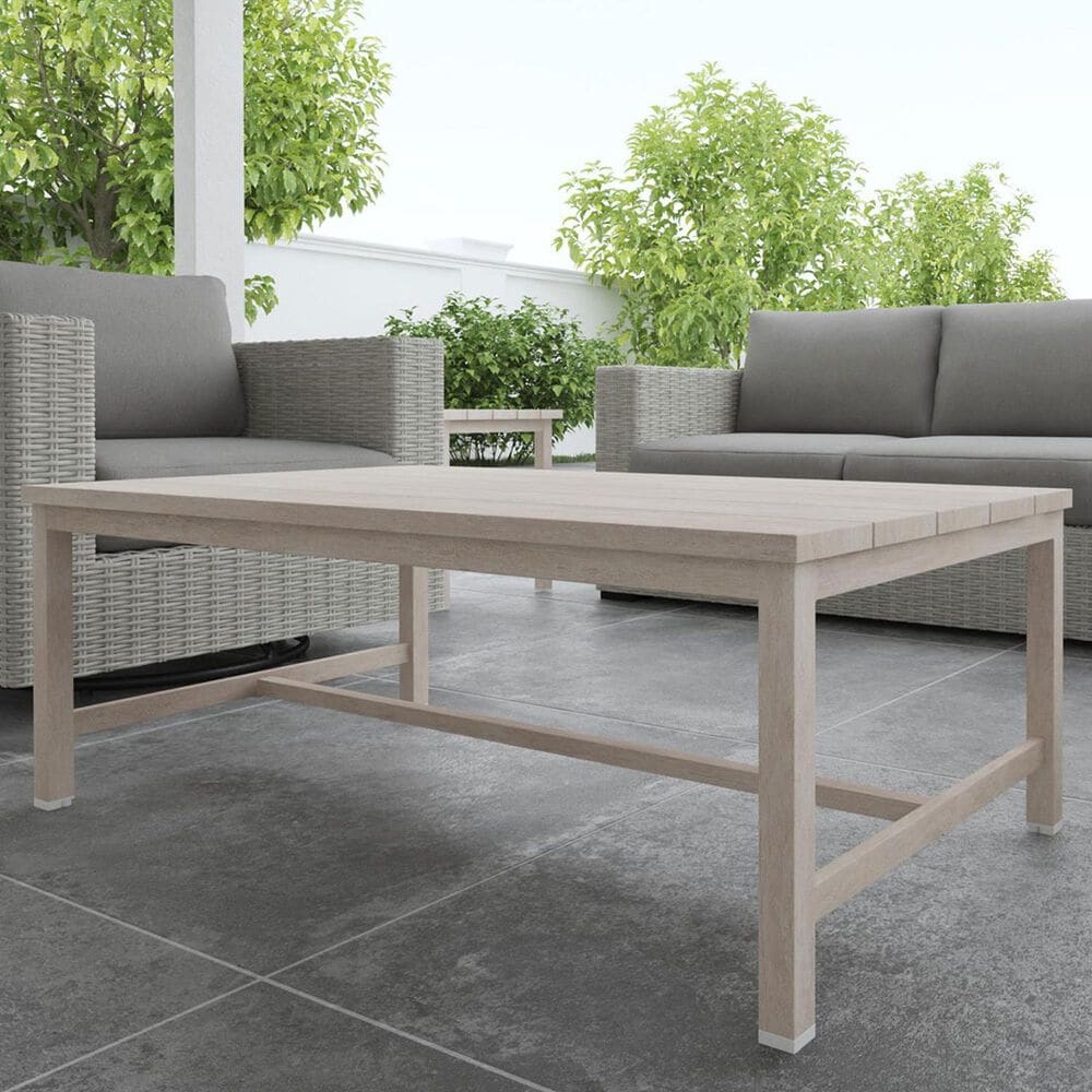 Steve Silver Co. Blakley Patio Coffee Table in White Washed, , large
