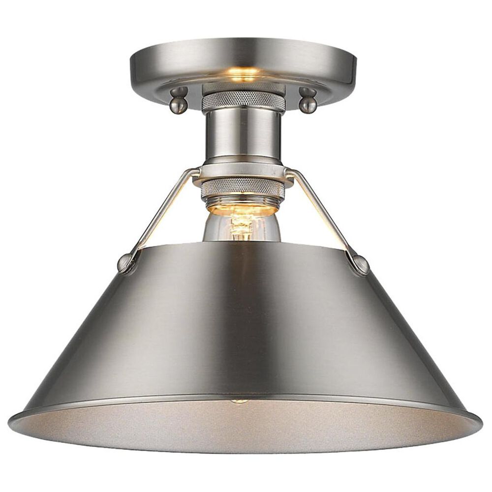 Golden Lighting Orwell PW Flush Mount in Pewter with Pewter Shade, , large