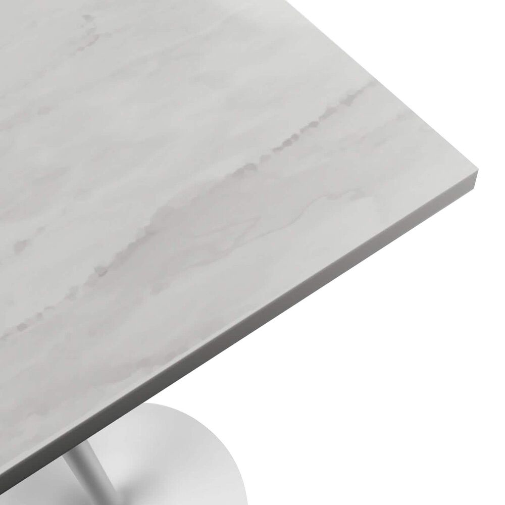 Leisuremod LeisureMod Verve Collection Modern Bar Height Table White Base with 36 Square Marbleized White Laminated  Top, , large