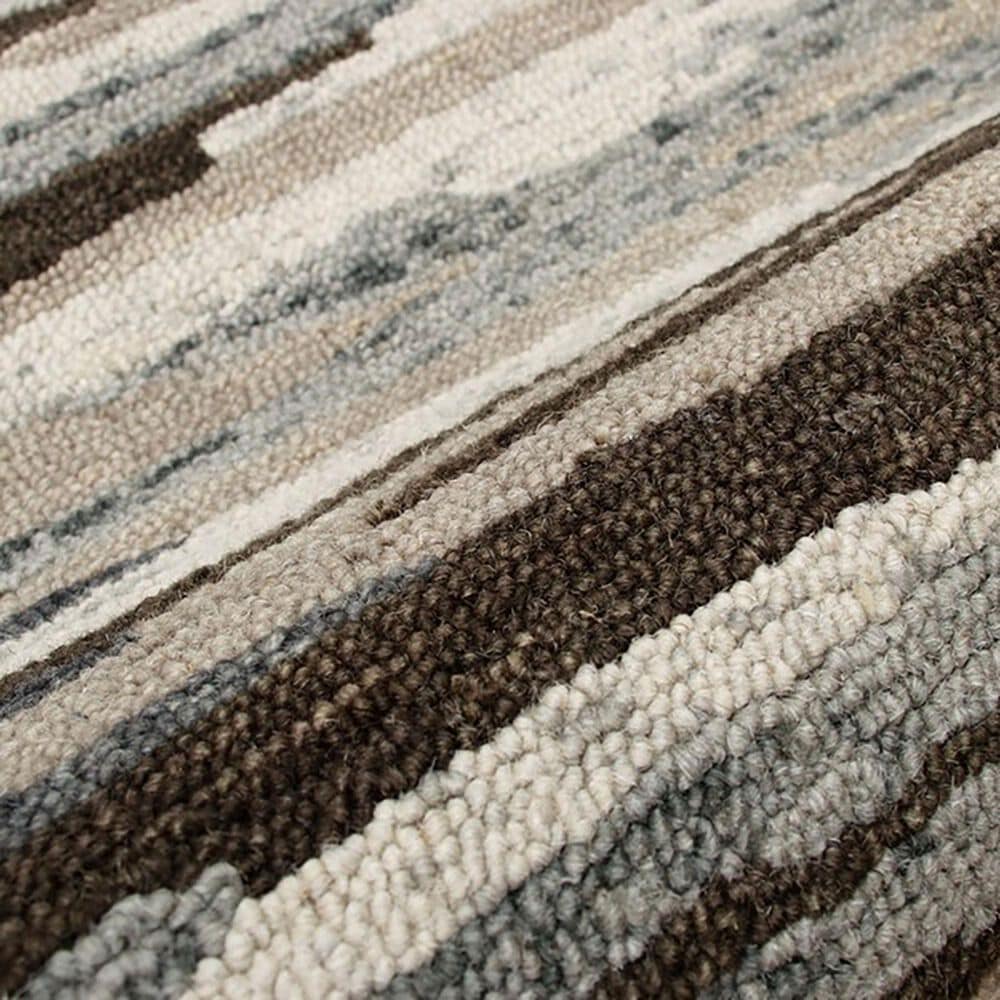 L&amp;R Resources Sinuous Distressed Cabin Camouflage 4&#39; Round Gray, Brown and Tan Area Rug, , large