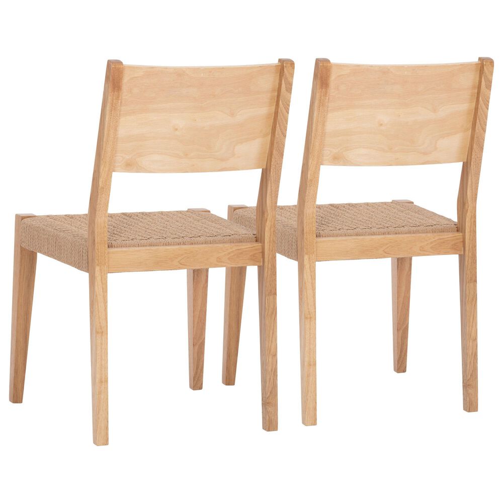 Linon Home Decor Cadence Side Chair with Woven Rope Seat in Natural (Set of 2), , large