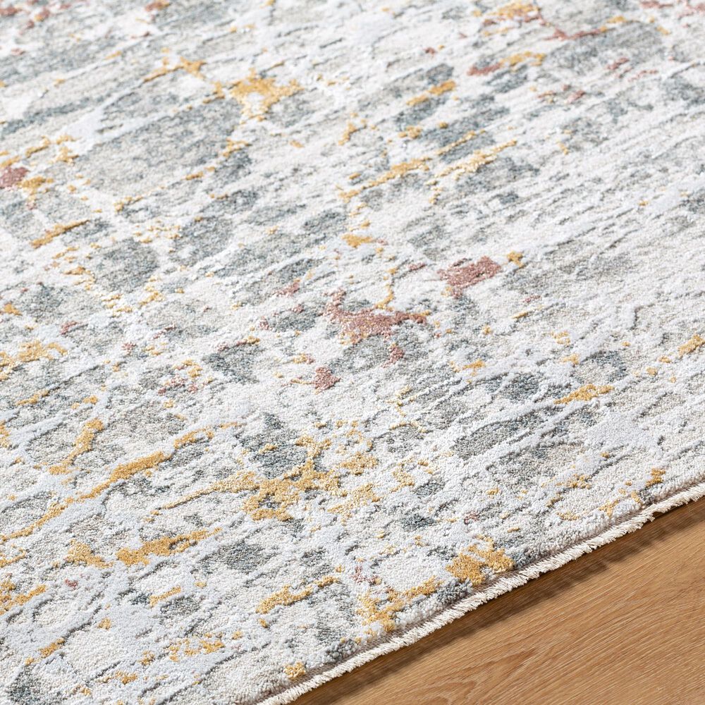 Surya Dresden White, Gray, Medium Gray, Light Slate, Mustard and Rust 6'7" x 9'6" Area Rug, , large