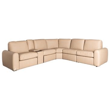Bassett 6-Piece Leather Power Reclining Sectional with Power Headrests, , large