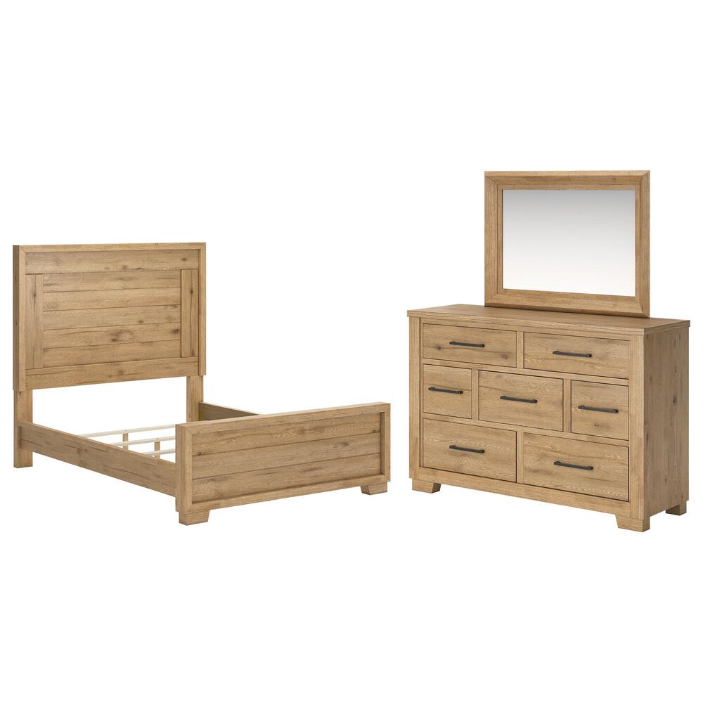Ashley Galliden Queen Panel Bed and Two Nightstands in Light Brown, , large