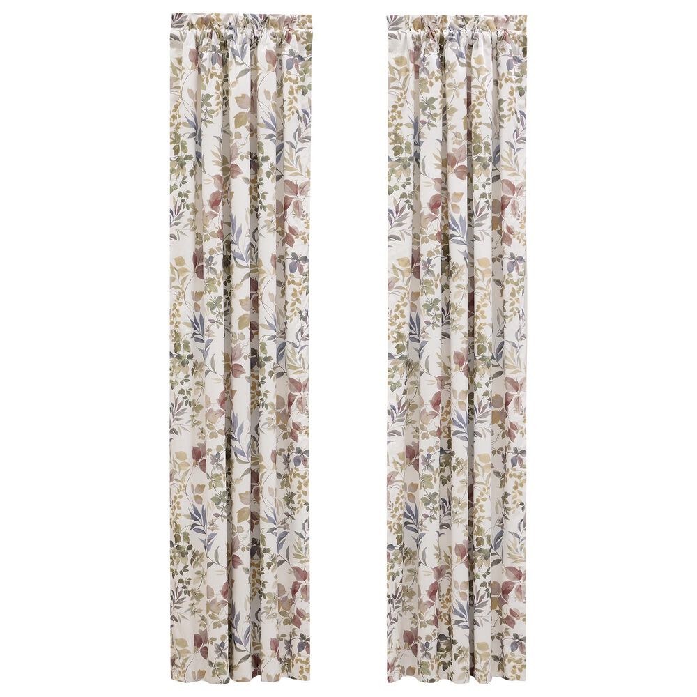 J. Queen New York Rosewood 84" x 41" Square Window Panel Pair in Blush, Green and Gold, , large