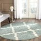 Safavieh Dallas Shag SGD257C-6R 6" x 6" Seafoam/Ivory Round Rug, , large