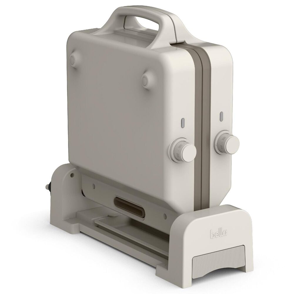 Bella 10" x 20" Ceramic Fold and Store Dual Temp Griddle in Oat Milk, , large