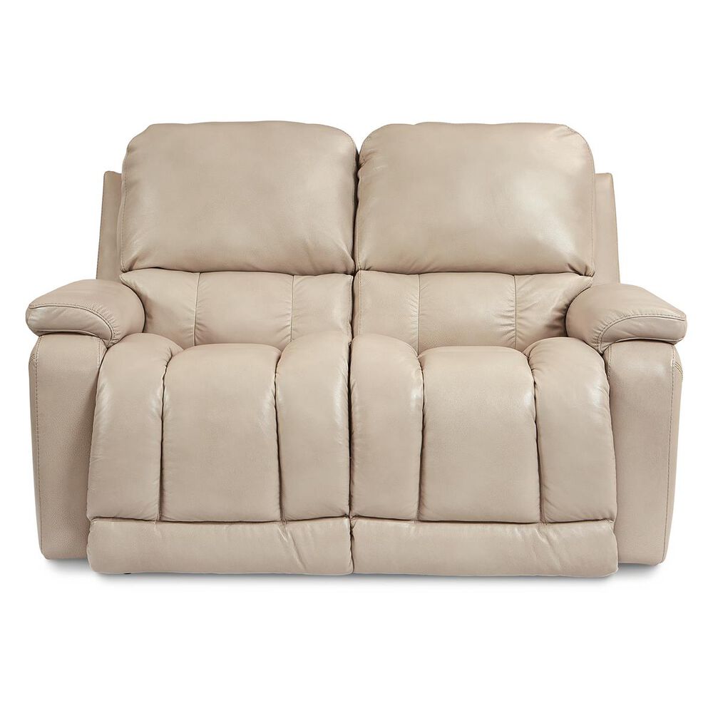 La-Z-Boy Greyson Leather Power Reclining Loveseat with Headrest in Ice, , large