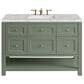 James Martin Vanities Breckenridge 48" Single Bathroom Vanity in Smokey Celadon with 3 cm Victorian Silver Quartz Top and Rectangular Sink, , large