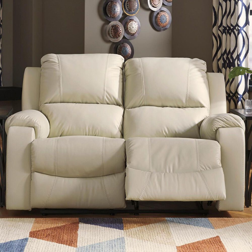 Signature Design by Ashley Rackingburg Manual Reclining Loveseat in Cream, , large