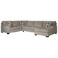 Signature Design by Ashley Ballinasloe 3-Piece Right Facing U-Shaped Sectional in Platinum, , large