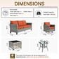 HOMLUX 8-Piece Outdoor Patio Furniture Set in Orange, , large