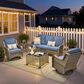 HOMLUX 5-Piece Grey Wicker Patio Set in Denim Blue, , large