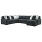 Ashley Midnight-Madness 4-Piece Right Facing Sectional with Chaise in Gunmetal, , large