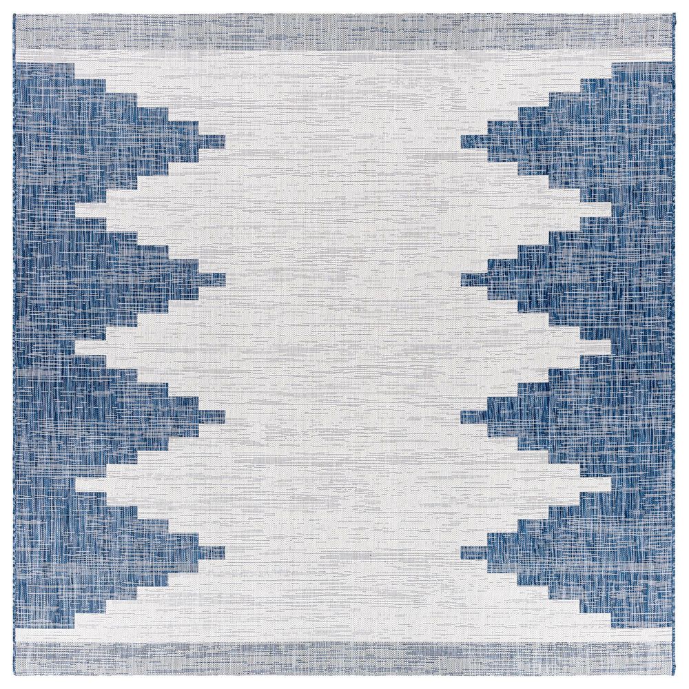 Surya Eagean EAG-2355 Dark Blue, Off-White, Navy and Pale Blue 7&#39;10&quot; Square Indoor/Outdoor Area Rug, , large