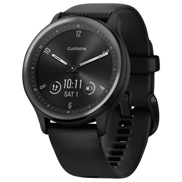 Garmin vivomove Sport Smartwatch in Black Case and Silicone Band with Slate Accents, , large