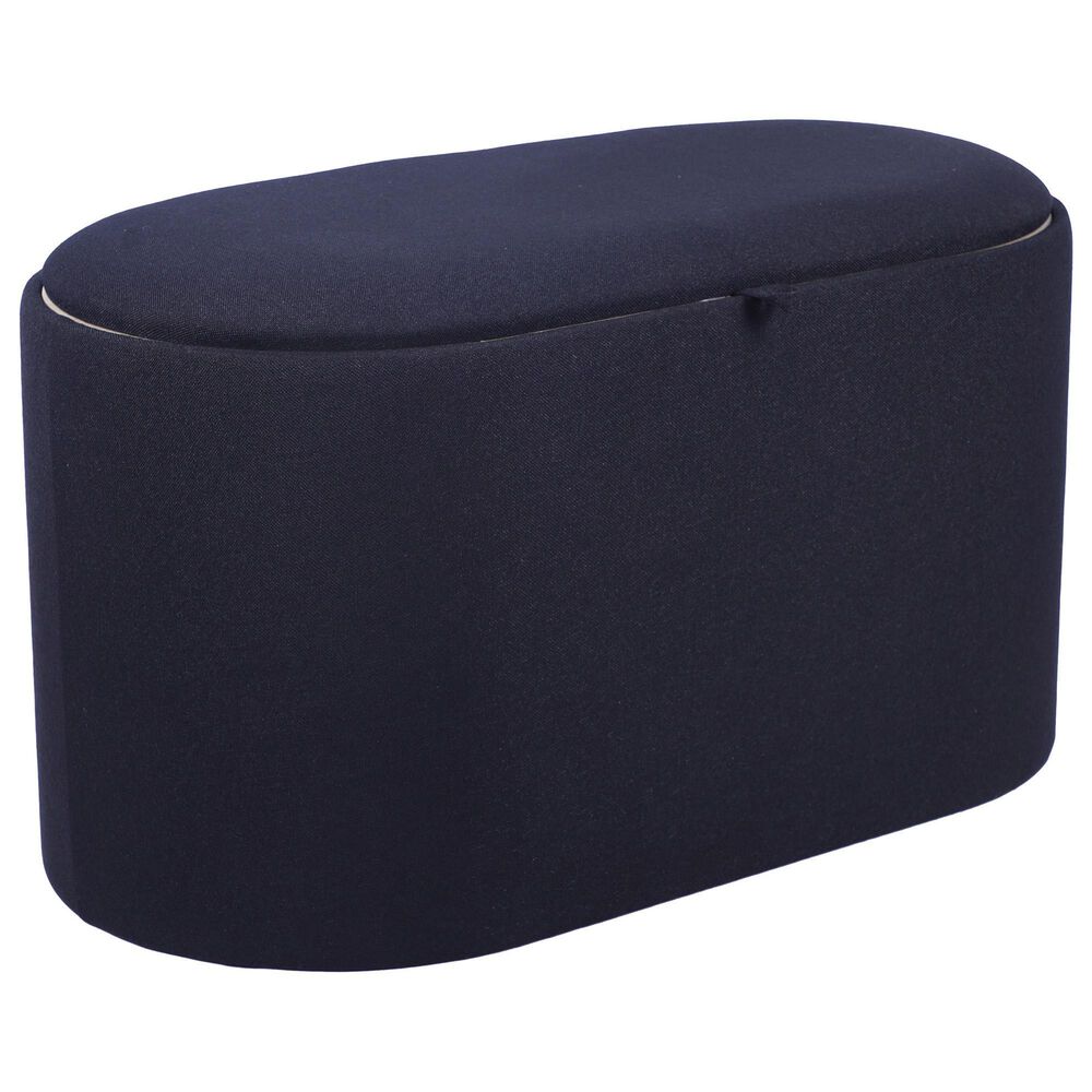 Rta Products Storage Ottoman with Reversible Tray Top in Black, , large
