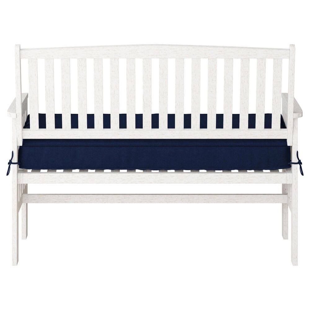 CorLiving Miramar Patio Bench in White/Navy Blue, , large