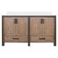 Lexora Home Ziva 60" Double Bathroom Vanity in Rustic Barnwood with 2 cm White Quartz Top and Rectangular Sinks, , large