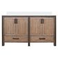 Lexora Home Ziva 60" Double Bathroom Vanity in Rustic Barnwood with 2 cm White Quartz Top and Rectangular Sinks, , large