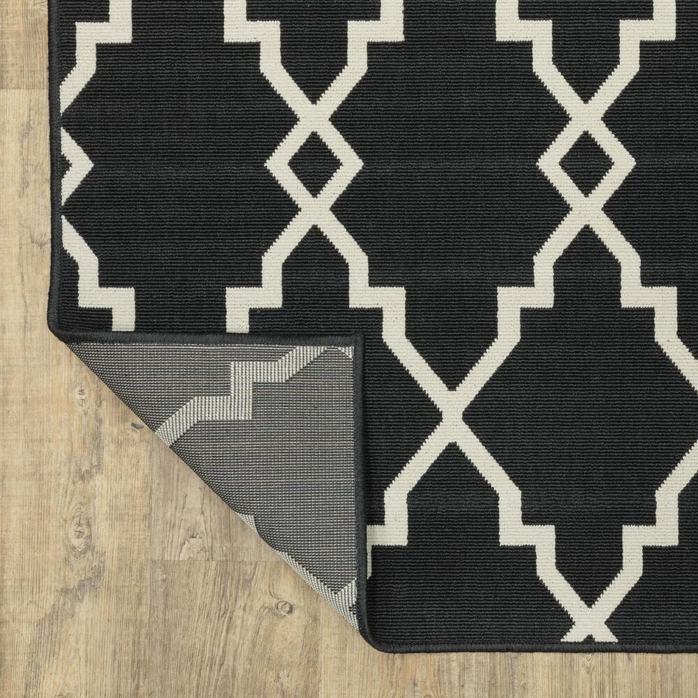 Oriental Weavers Marina 7763K 2&#39;3&quot; x 7&#39;6&quot; Black and Ivory Runner, , large
