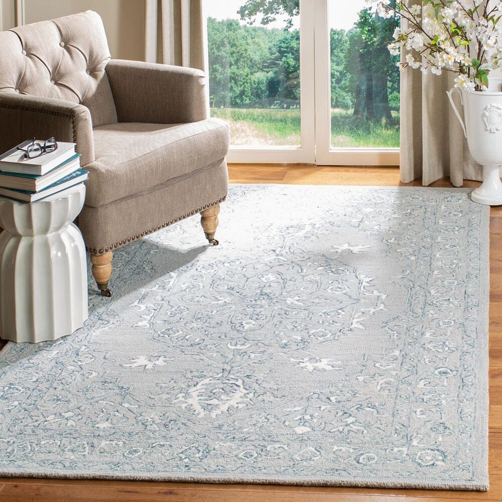 Safavieh Micro-Loop MLP504F 3&#39; x 5&#39; Light Grey and Ivory Area Rug, , large