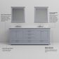 Lexora Home Dukes 80" Double Bathroom Vanity in Dark Grey with 2 cm White Cultured Marble Top and Rectangular Sinks, , large