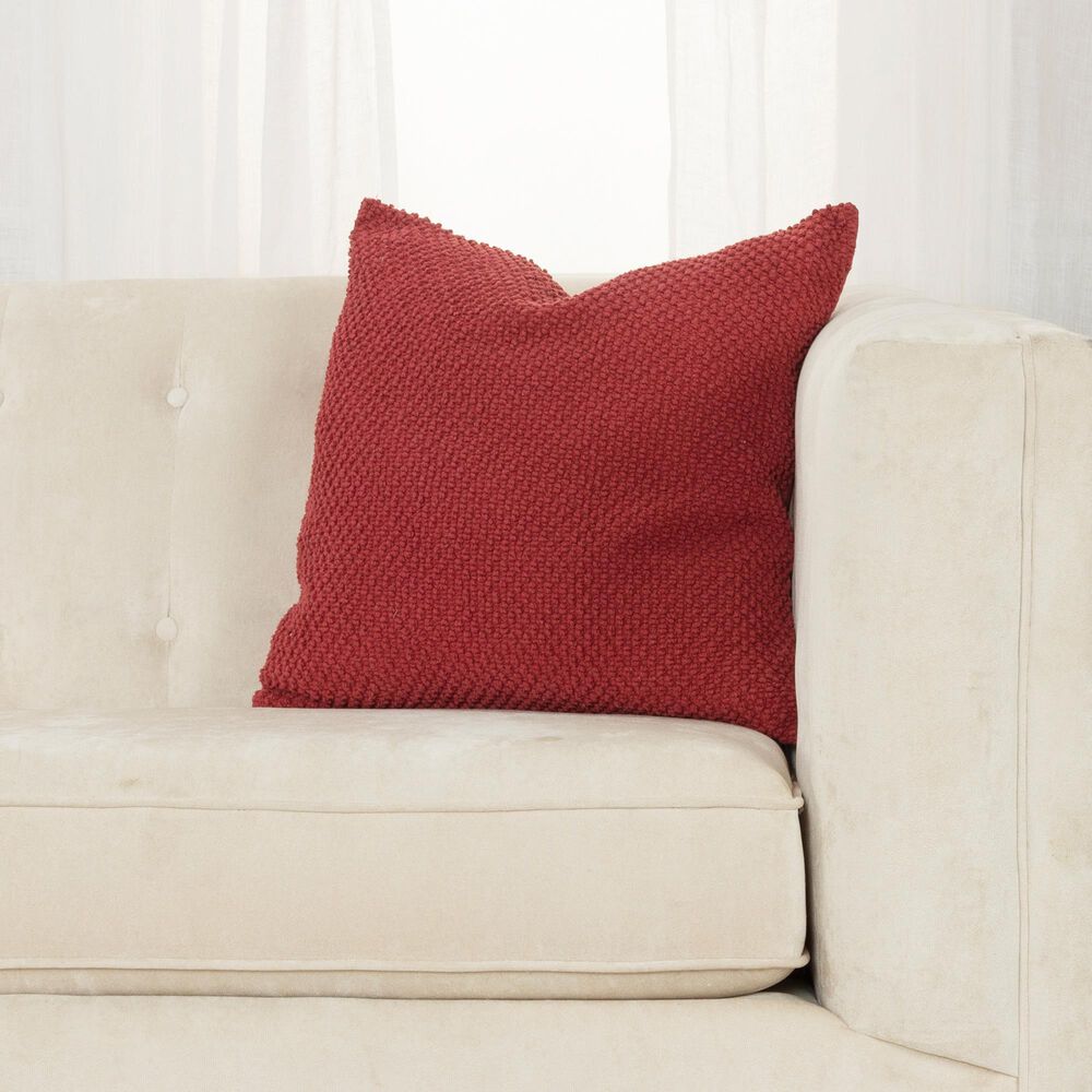 Rizzy Home 20&quot; Poly Filled Pillow in Deep Merlot, , large